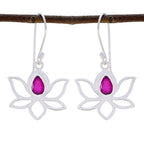Indian-Ruby-American-Isabella-Solitaire-Dangle-Red-Silver-Earring