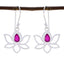 Indian-Ruby-American-Isabella-Solitaire-Dangle-Red-Silver-Earring