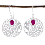 Indian-Ruby-Korean-Isabelle-Solitaire-Dangle-Red-925-Sterling-Silver-Earring