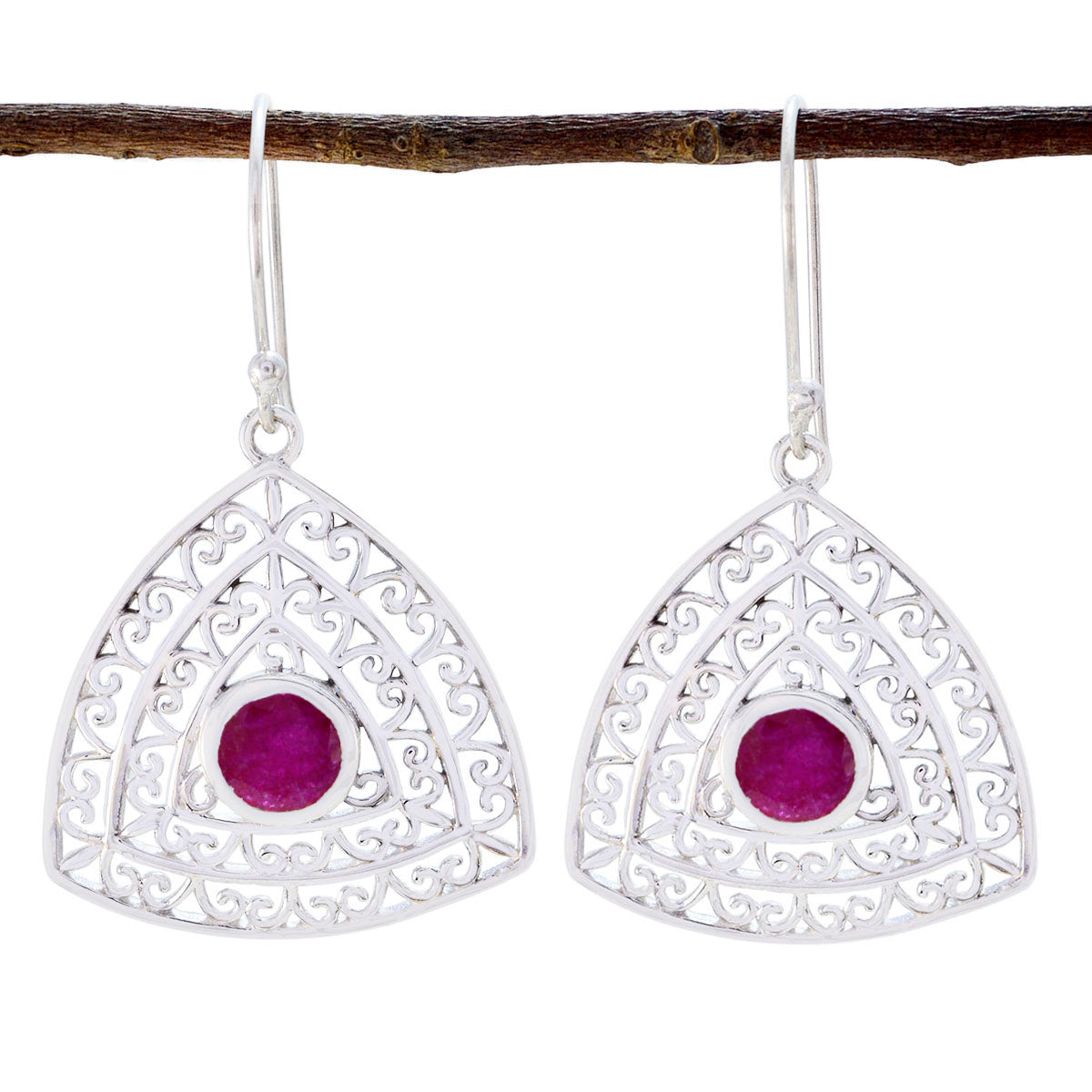 Indian-Ruby-Japanese-Isla-Solitaire-Dangle-Red-Sterling-Silver-Earring