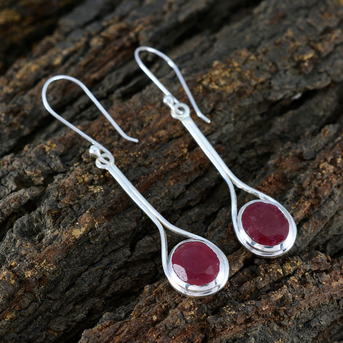 Indian-Ruby-Middle-Eastern-Julia-Solitaire-Dangle-Red-925-Sterling-Silver-Earring