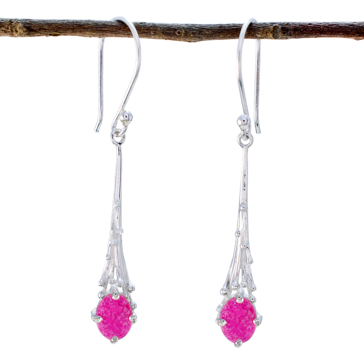 Indian-Ruby-Australian-Katharina-Solitaire-Dangle-Red-Sterling-Silver-Earring Главное изображение товара