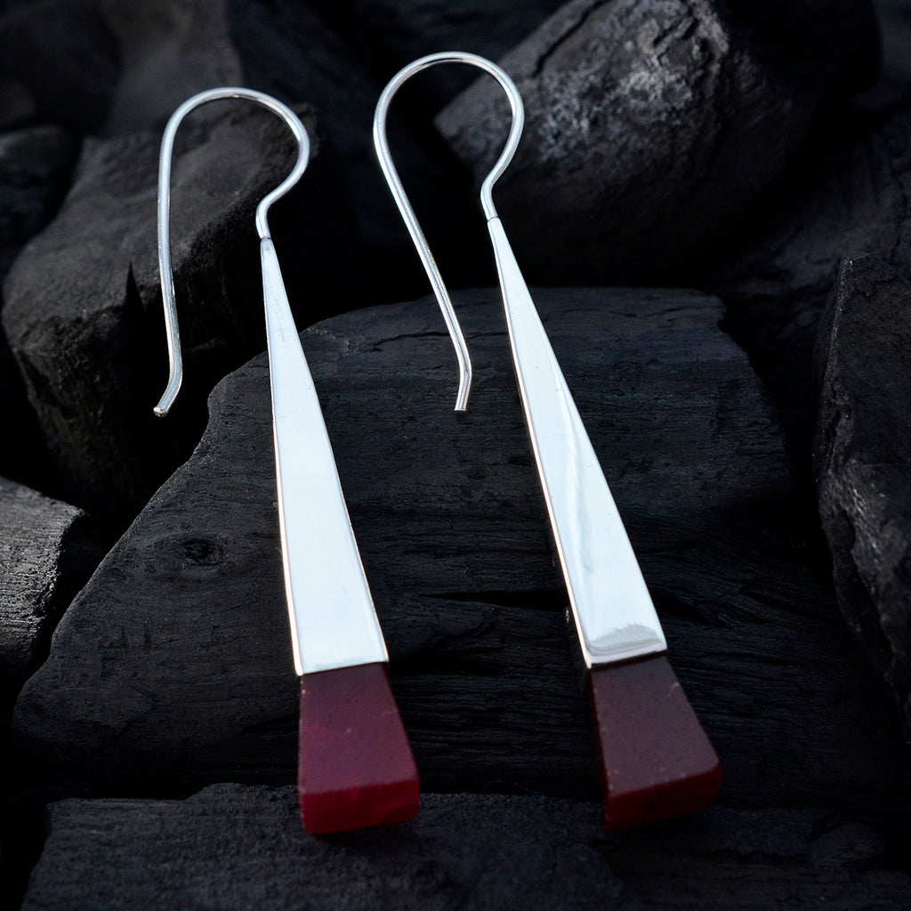Indian-Ruby-Spanish-Kennedy-Solitaire-Dangle-Red-925-Sterling-Silver-Earring