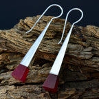 Indian-Ruby-Spanish-Kennedy-Solitaire-Dangle-Red-925-Sterling-Silver-Earring