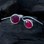 Indian-Ruby-African-Leah-Solitaire-Dangle-Red-925-Silver-Earring