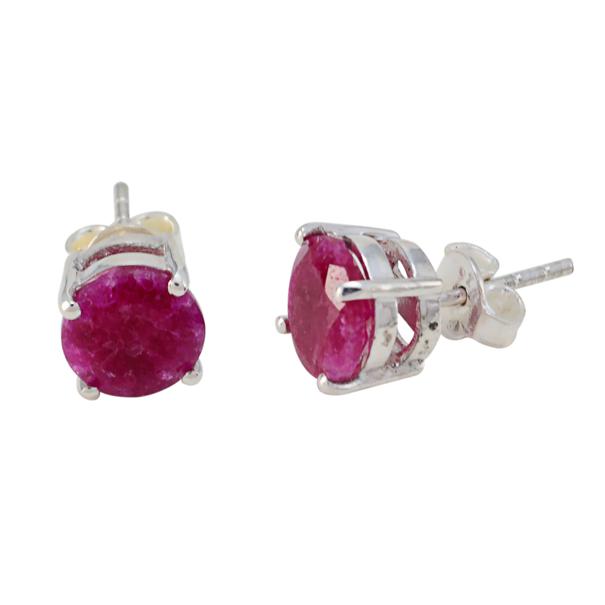 Indian-Ruby-Russian-Lili-Solitaire-Stud-Red-925-Silver-Earring