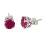 Indian-Ruby-Russian-Lili-Solitaire-Stud-Red-925-Silver-Earring