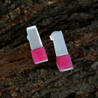 Indian-Ruby-Latin-American-Lili-Solitaire-Stud-Red-92.5-Silver-Earring