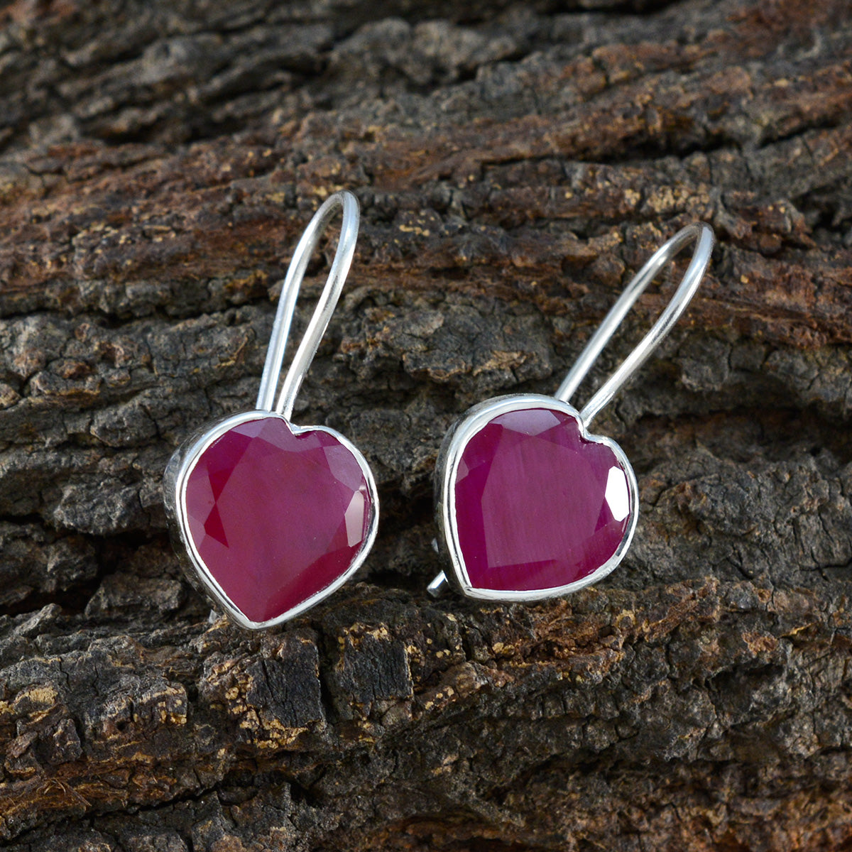 Indian-Ruby-Egyptian-Lucia-Solitaire-Dangle-Red-925-Silver-Earring