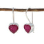 Indian-Ruby-Egyptian-Lucia-Solitaire-Dangle-Red-925-Silver-Earring