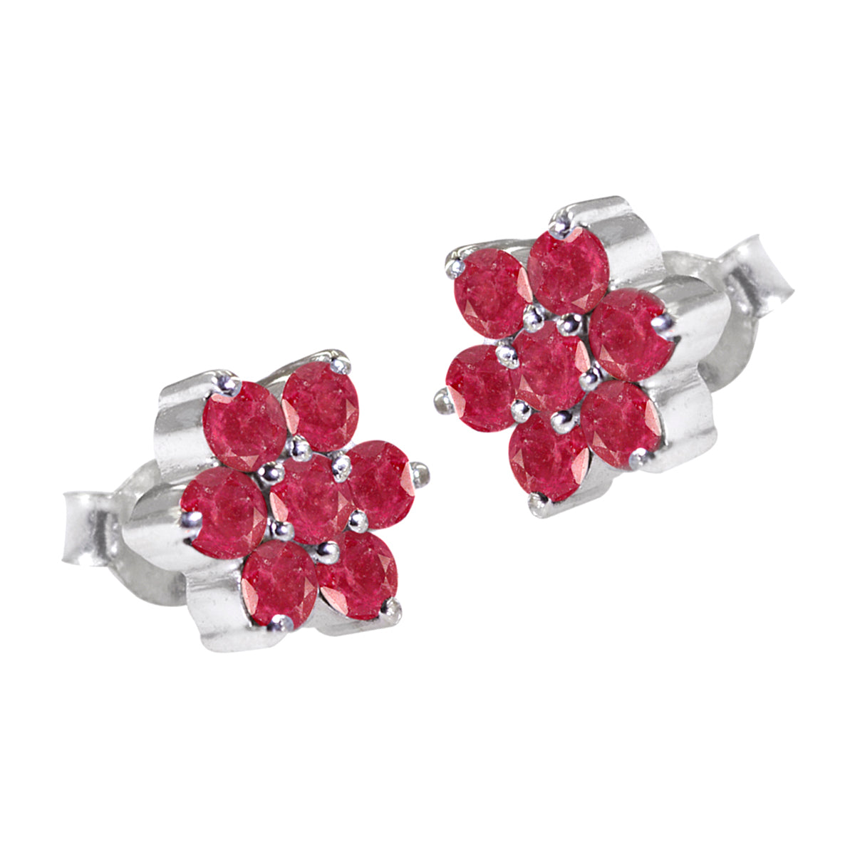 Indian Ruby American Lucy multiple Stud Red Silver Earring Второстепенное изображение товара
