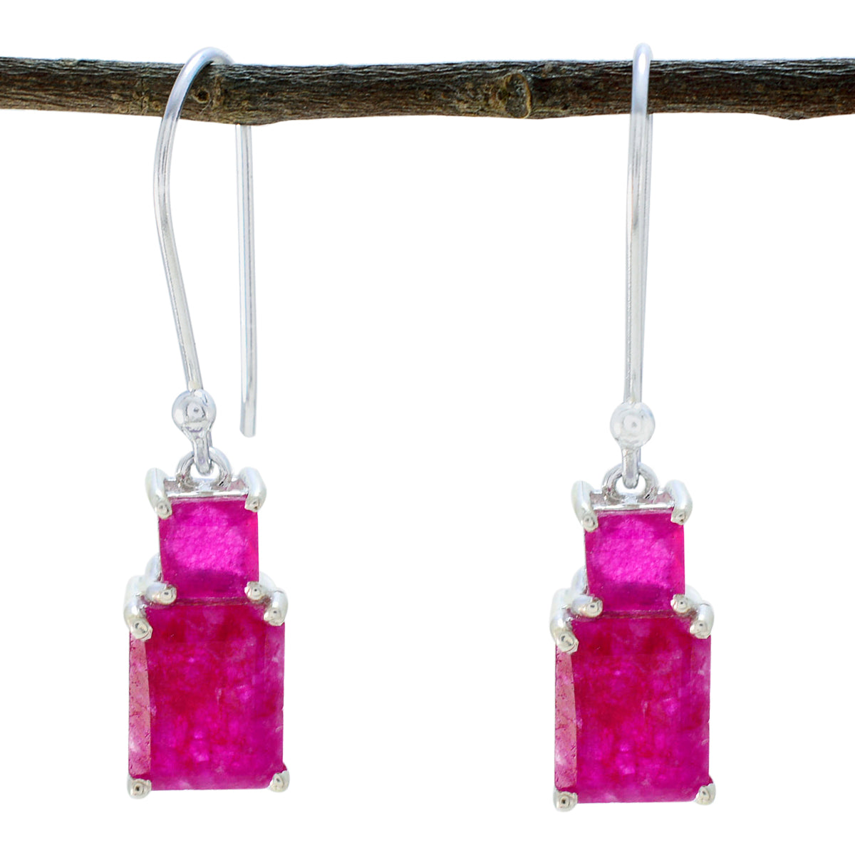 Indian-Ruby-Korean-Sofía-Toi-et-Moi-Dangle-Red-92.5-Silver-Earring Main image