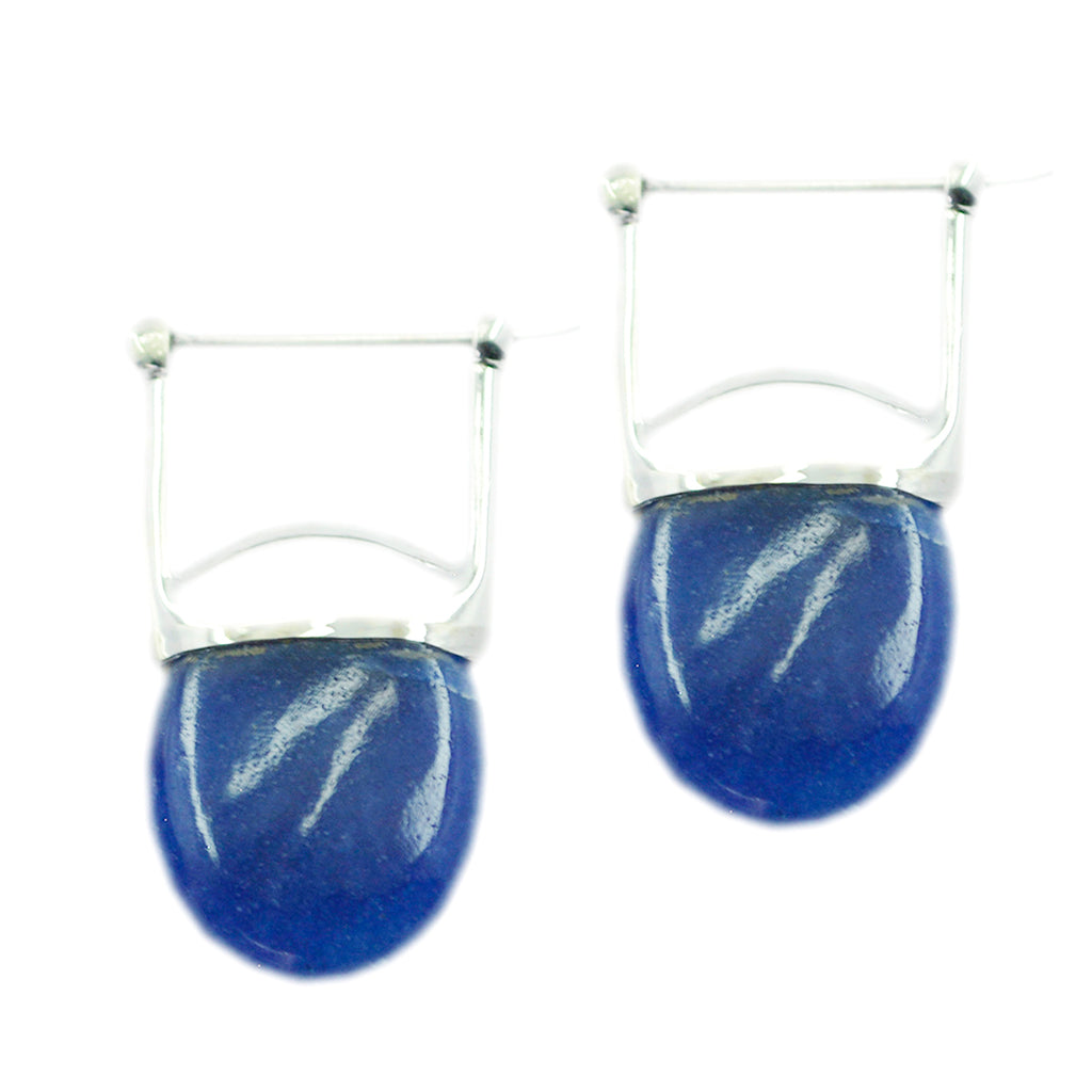 Multi-Korean-Luna-Solitaire-Stud-multicolor-Silver-Earring