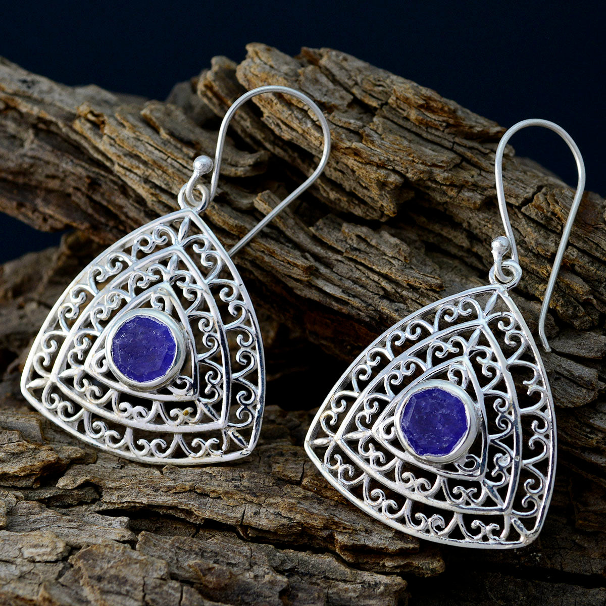 Multi-French-Nova-Solitaire-Dangle-multicolor-925-Silver-Earring