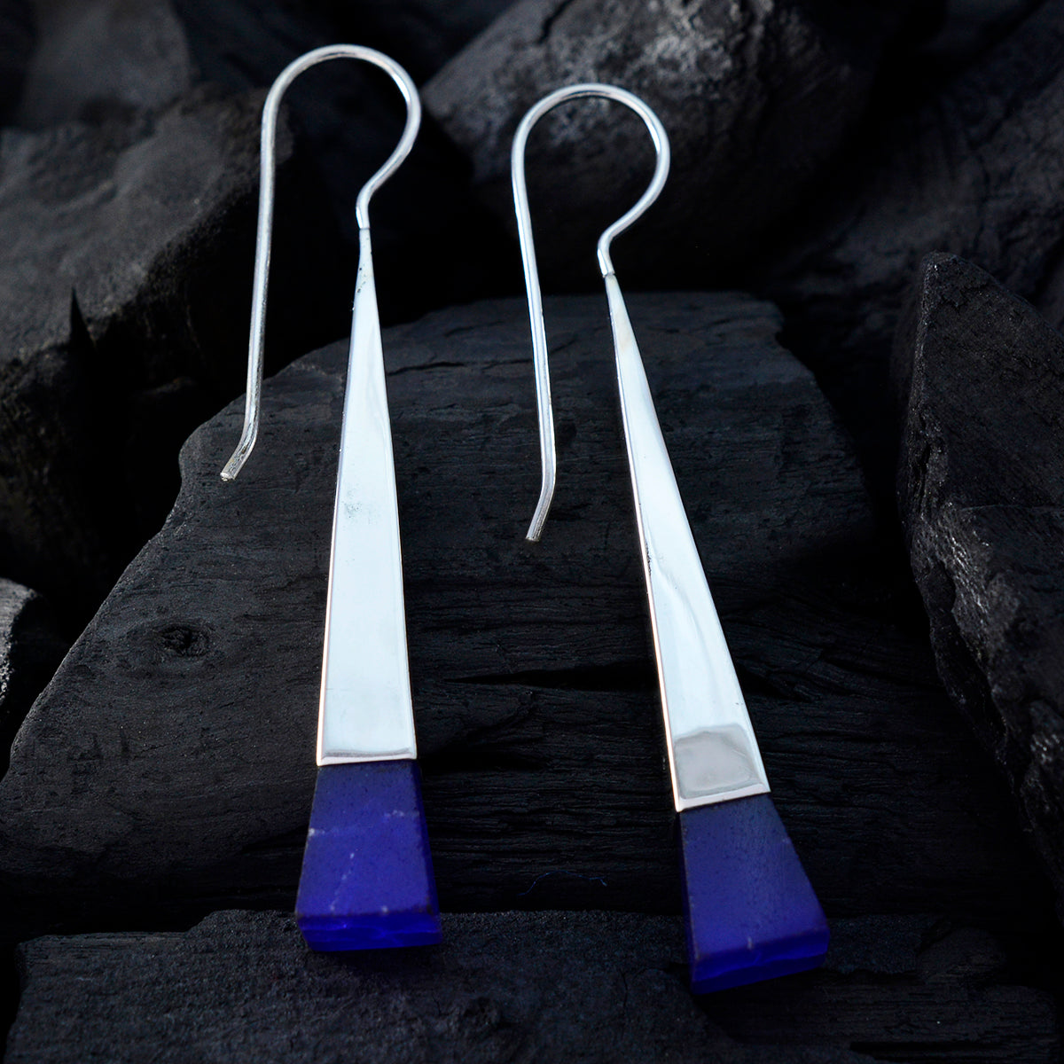 Multi-Russian-Penelope-Solitaire-Dangle-Multicolor-Silber-Ohrring