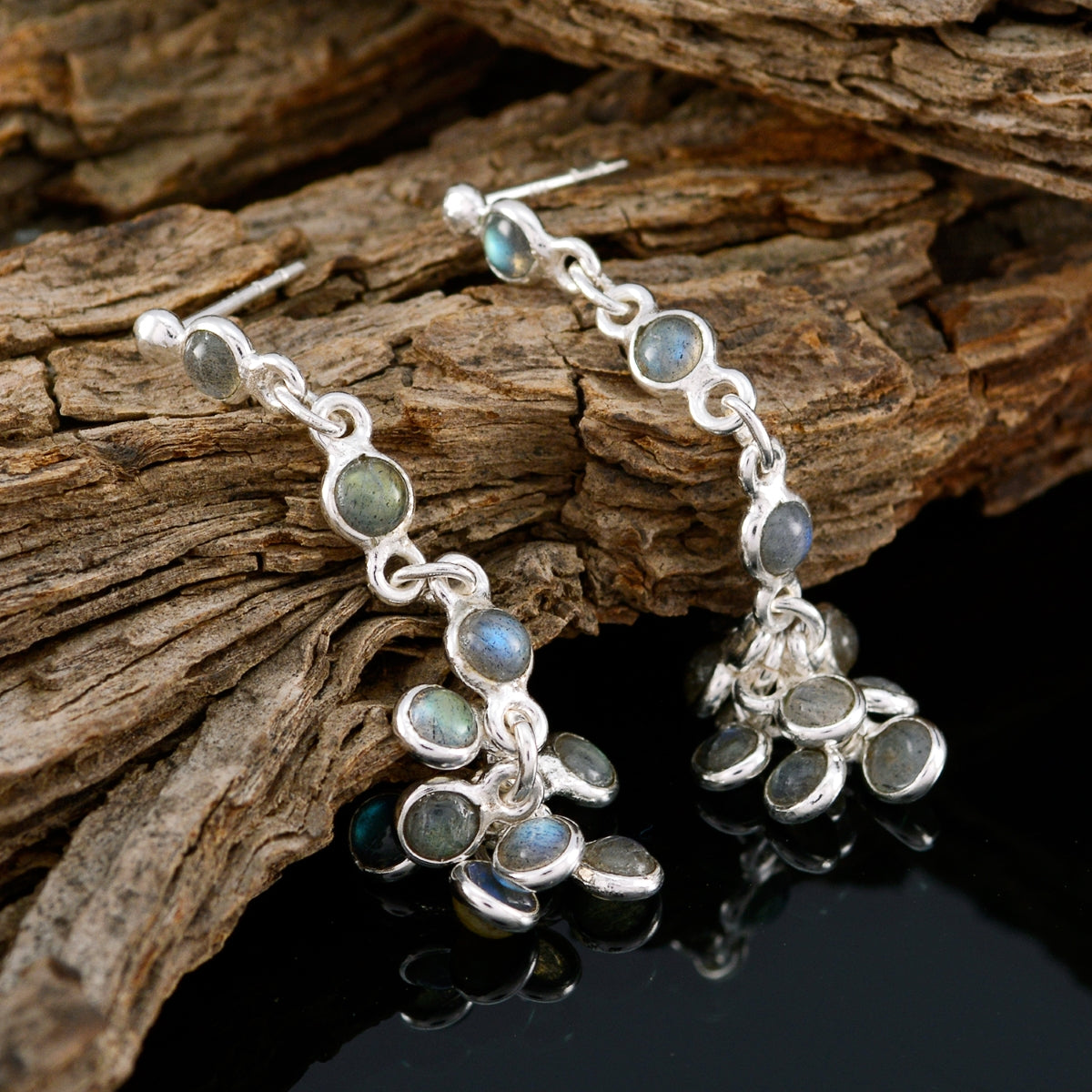 Labradorite-Middle-Eastern-Stella-multiple-Stud-Gray-Silver-Earring