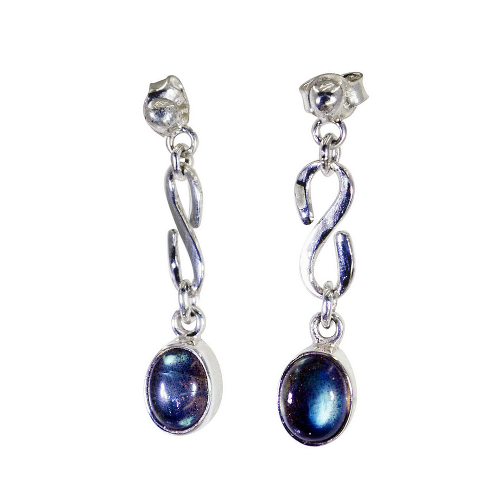 Labradorite-Australian-Min-seo-multiple-Stud-Gray-Silver-Earring