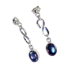 Labradorite-Australian-Min-seo-multiple-Stud-Gray-Silver-Earring