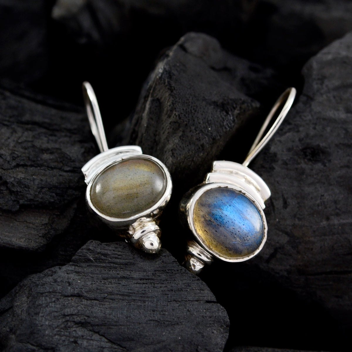 Labradorite-Korean-Emi-multiple-Dangle-Gray-Sterling-Silver-Earring