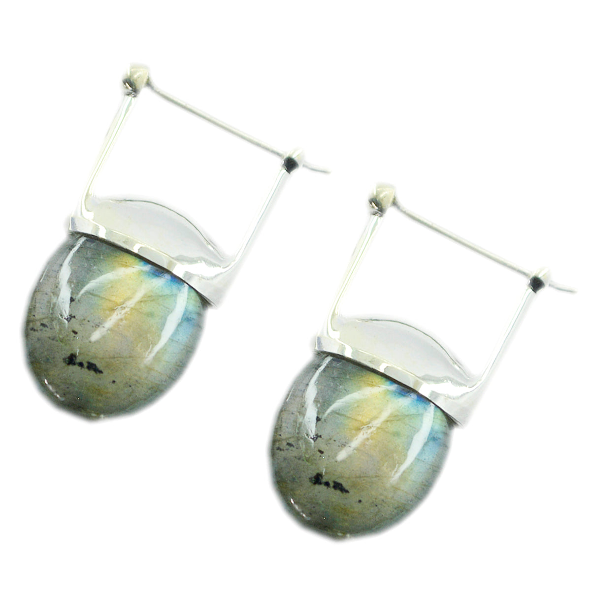 Labradorite-Latin-American-Pauline-Solitaire-Stud-Gray-92.5-Silver-Earring