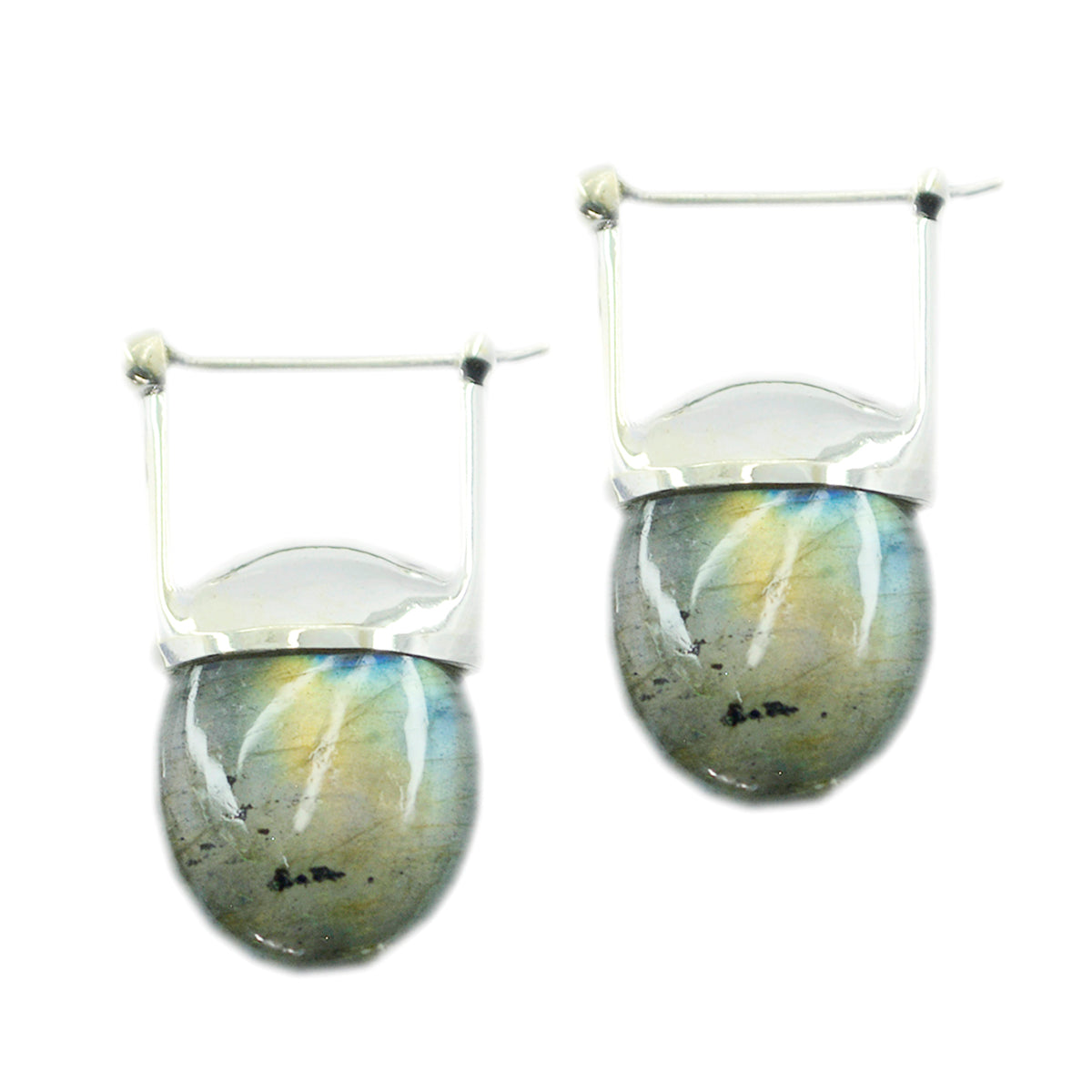 Labradorite-Latin-American-Pauline-Solitaire-Stud-Gray-92.5-Silver-Earring