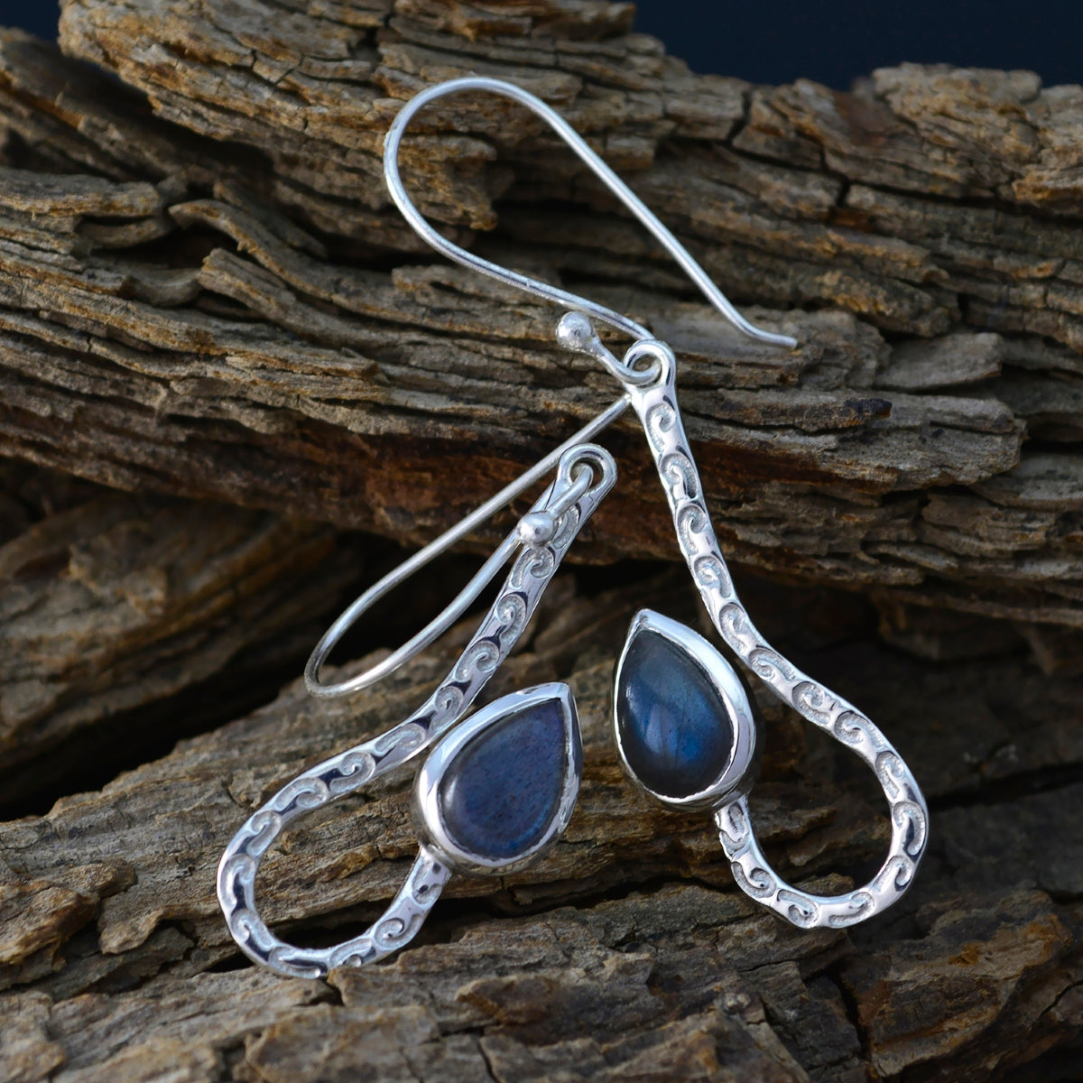 Labradorite-Spanish-Hye-jin-Solitaire-Dangle-Gray-925-Sterling-Silver-Earring