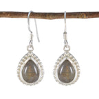 Labradorite-French-Violet-Solitaire-Dangle-Gray-Silver-Earring