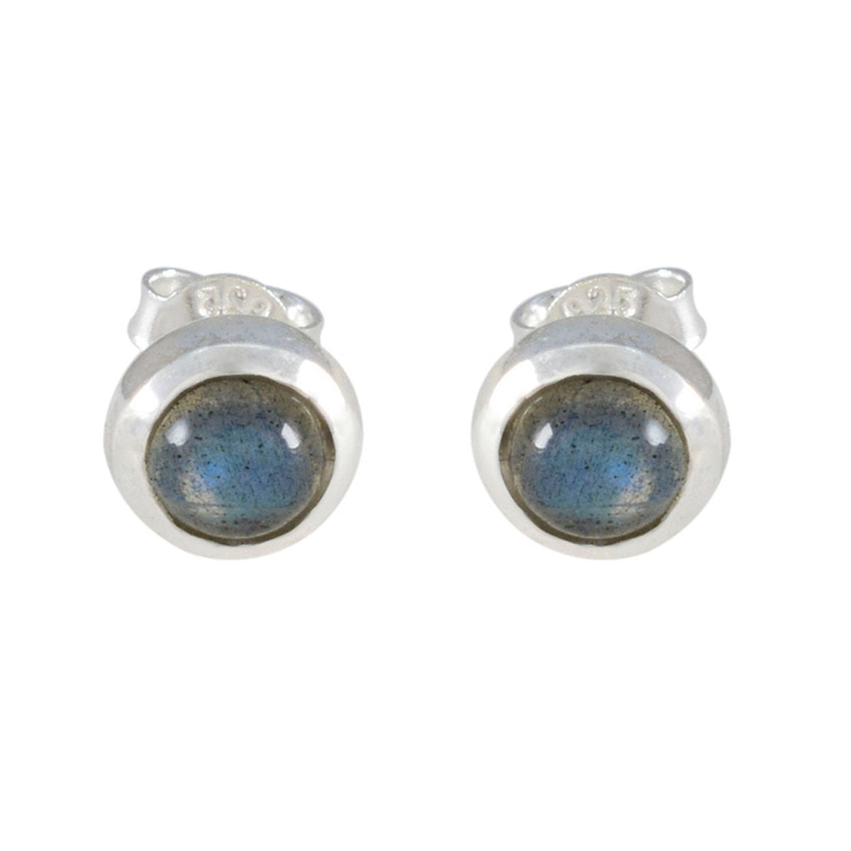 Labradorite-American-Naomi-Solitaire-Stud-Gray-Silver-Earring Главное изображение товара
