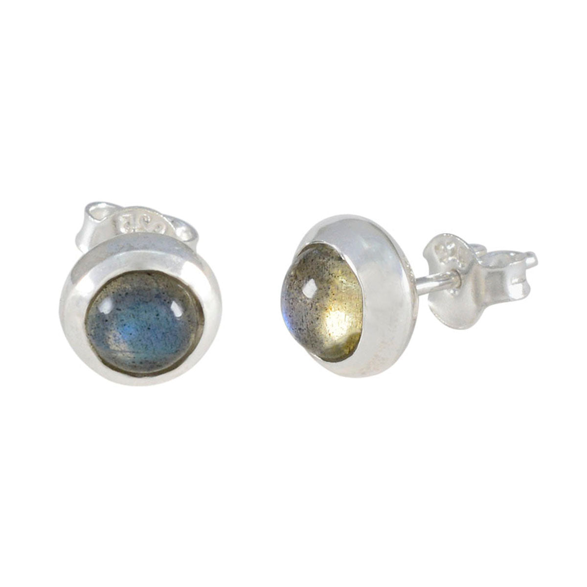 Labradorite American Naomi Solitaire Stud Gray Silver Earring Второстепенное изображение товара