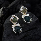 Labradorite-Korean-Nari-multiple-Stud-Gray-92.5-Silver-Earring