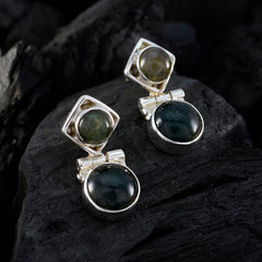 Labradorite-Korean-Nari-multiple-Stud-Gray-92.5-Silver-Earring