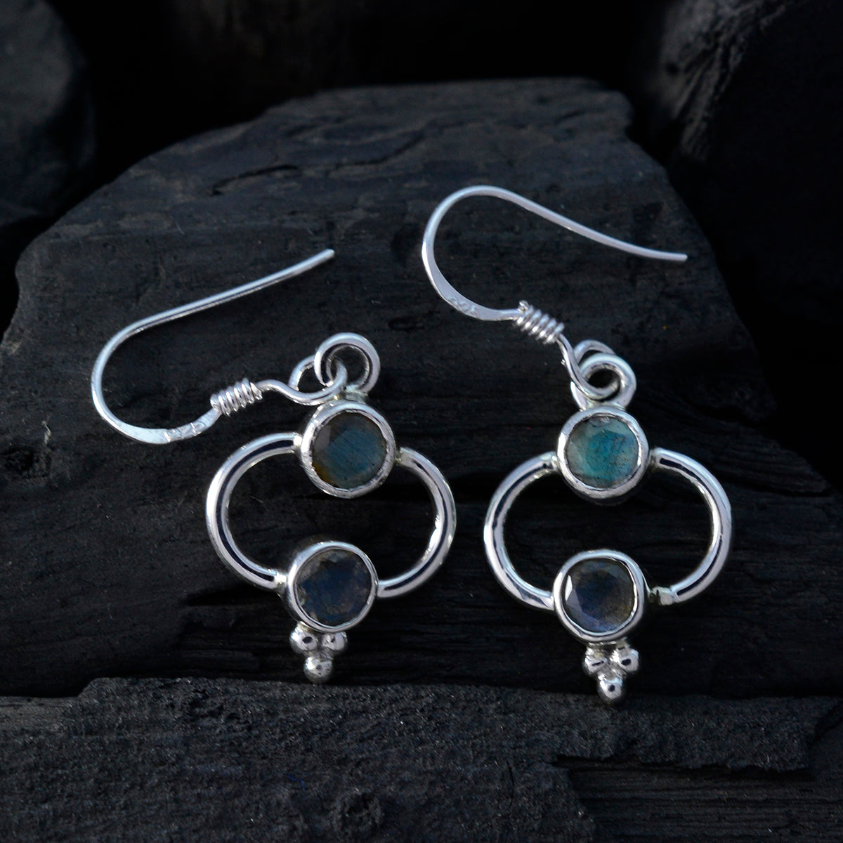 Labradorite-Turkish-Sakura-multiple-Dangle-Gray-Sterling-Silver-Earring