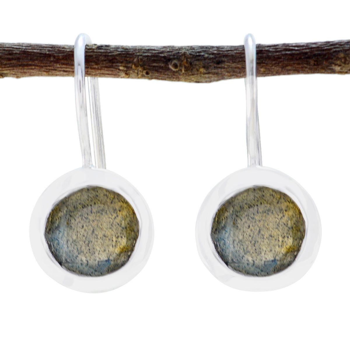 Labradorite-Italian-Bella-Solitaire-Dangle-Gray-Sterling-Silver-Earring Huvudsaklig produktbild