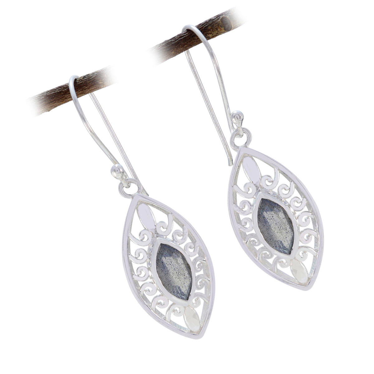 Labradorite-Mexican-Wen-Solitaire-Dangle-Gray-Sterling-Silver-Earring