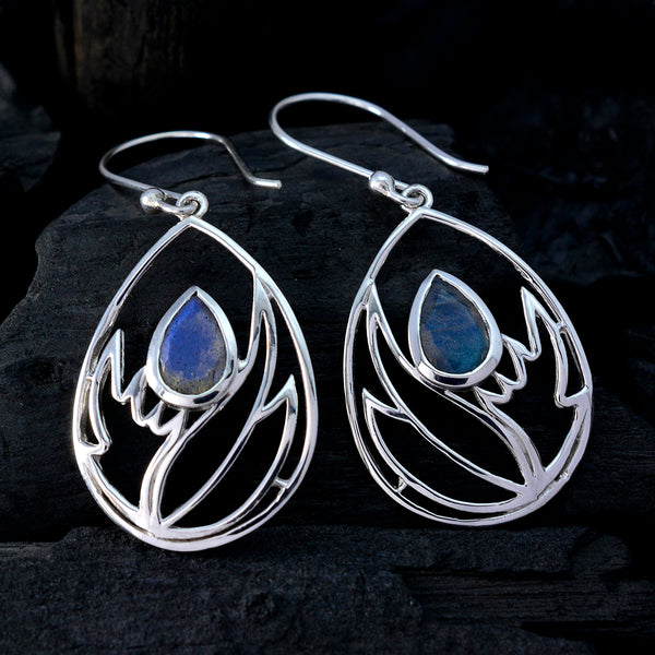 Labradorite-French-Yuki-Solitaire-Dangle-Gray-925-Sterling-Silver-Earring