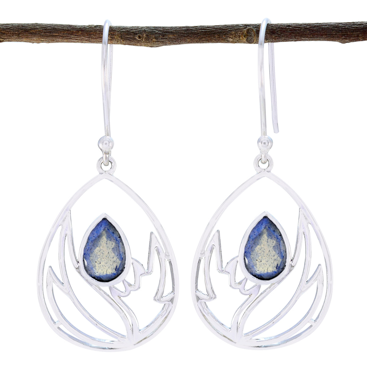 Labradorite-French-Yuki-Solitaire-Dangle-Gray-925-Sterling-Silver-Earring