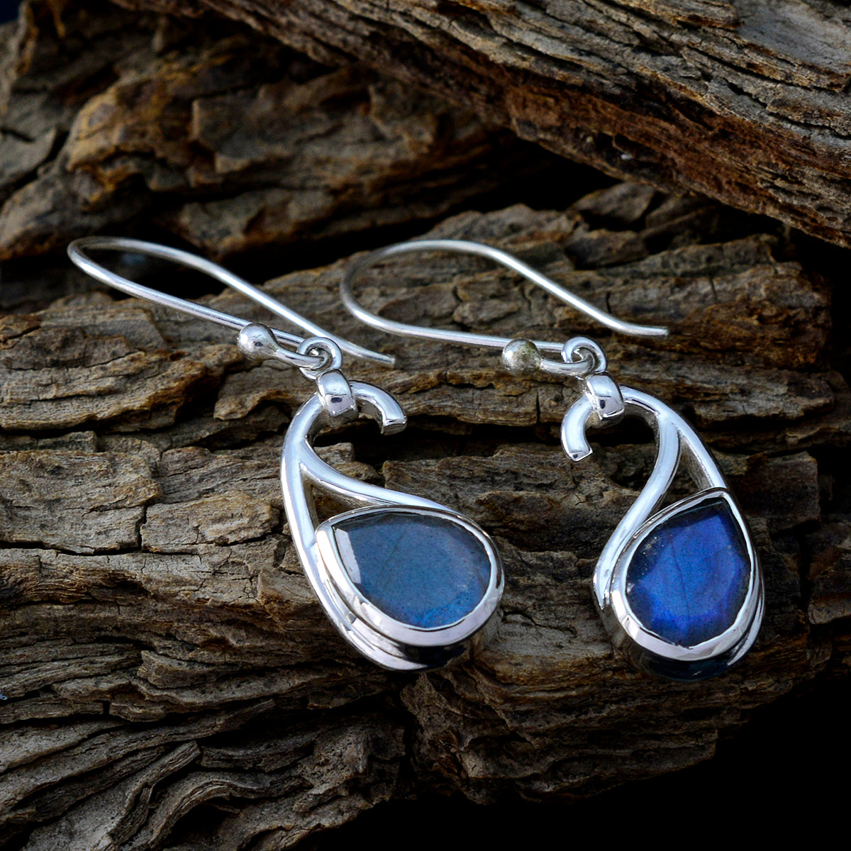 Labradorite-American-Lourdes-Solitaire-Dangle-Gray-Silver-Earring