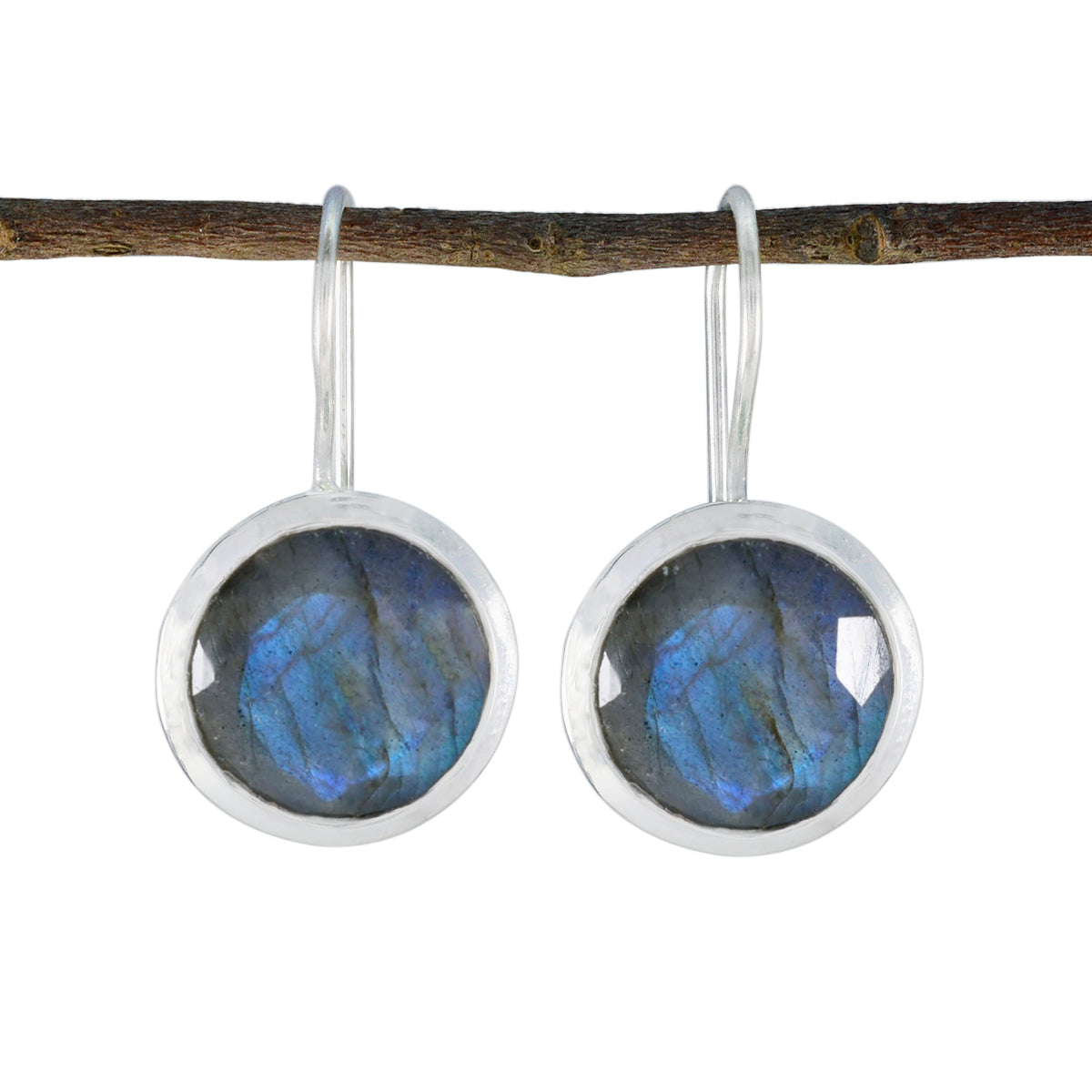 Labradorite-Middle-Eastern-Genesis-Solitaire-Dangle-Gray-Sterling-Silver-Earring メイン画像