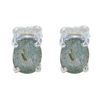 Labradorite-American-Andrea-Solitaire-Stud-Gray-925-Sterling-Silver-Earring