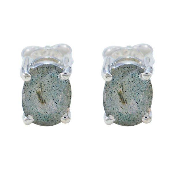 Labradorite-American-Andrea-Solitaire-Stud-Gray-925-Sterling-Silver-Earring