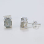 Labradorite-American-Andrea-Solitaire-Stud-Gray-925-Sterling-Silver-Earring