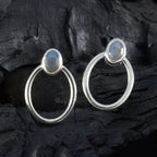 Labradorite-French-Riley-Solitaire-Stud-Gray-Silver-Earring