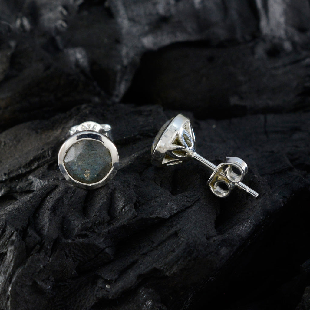 Labradorite-Middle-Eastern-Violet-Solitaire-Stud-Gray-Sterling-Silver-Earring