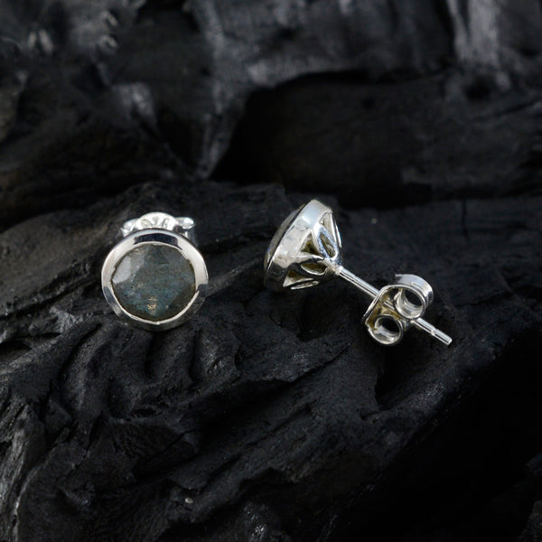 Labradorite-Middle-Eastern-Violet-Solitaire-Stud-Gray-Sterling-Silver-Earring