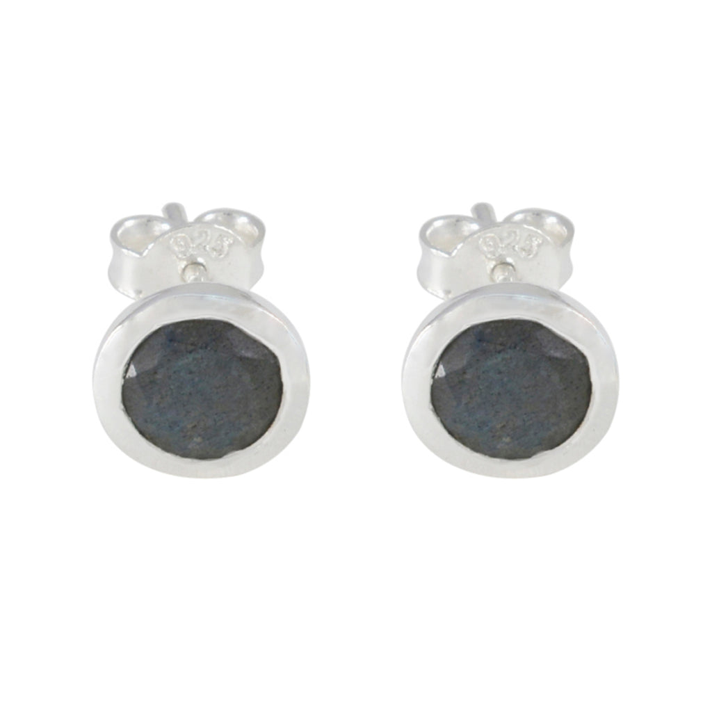 Labradorite-Middle-Eastern-Violet-Solitaire-Stud-Gray-Sterling-Silver-Earring