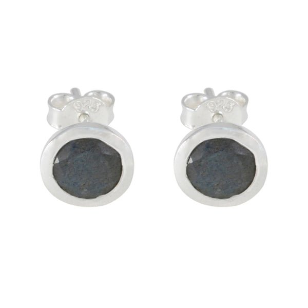 Labradorite-Middle-Eastern-Violet-Solitaire-Stud-Gray-Sterling-Silver-Earring