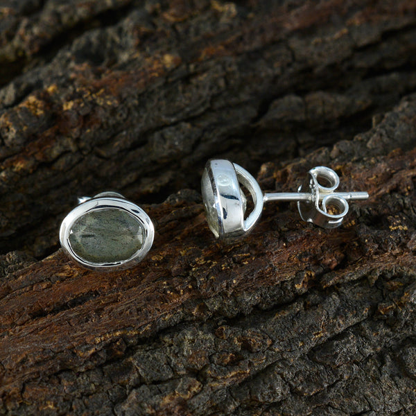 Labradorite-Spanish-Li-Lee-Solitaire-Stud-Gray-Sterling-Silver-Earring