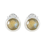 Labradorite-Italian-Yan-Solitaire-Stud-Gray-92.5-Silver-Earring