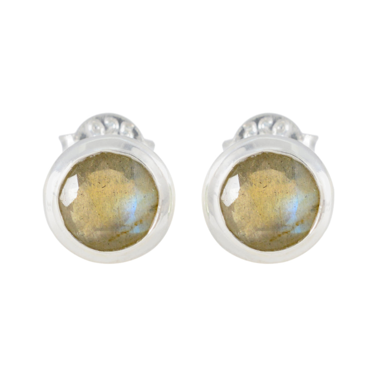 Labradorite-Italian-Yan-Solitaire-Stud-Gray-92.5-Silver-Earring