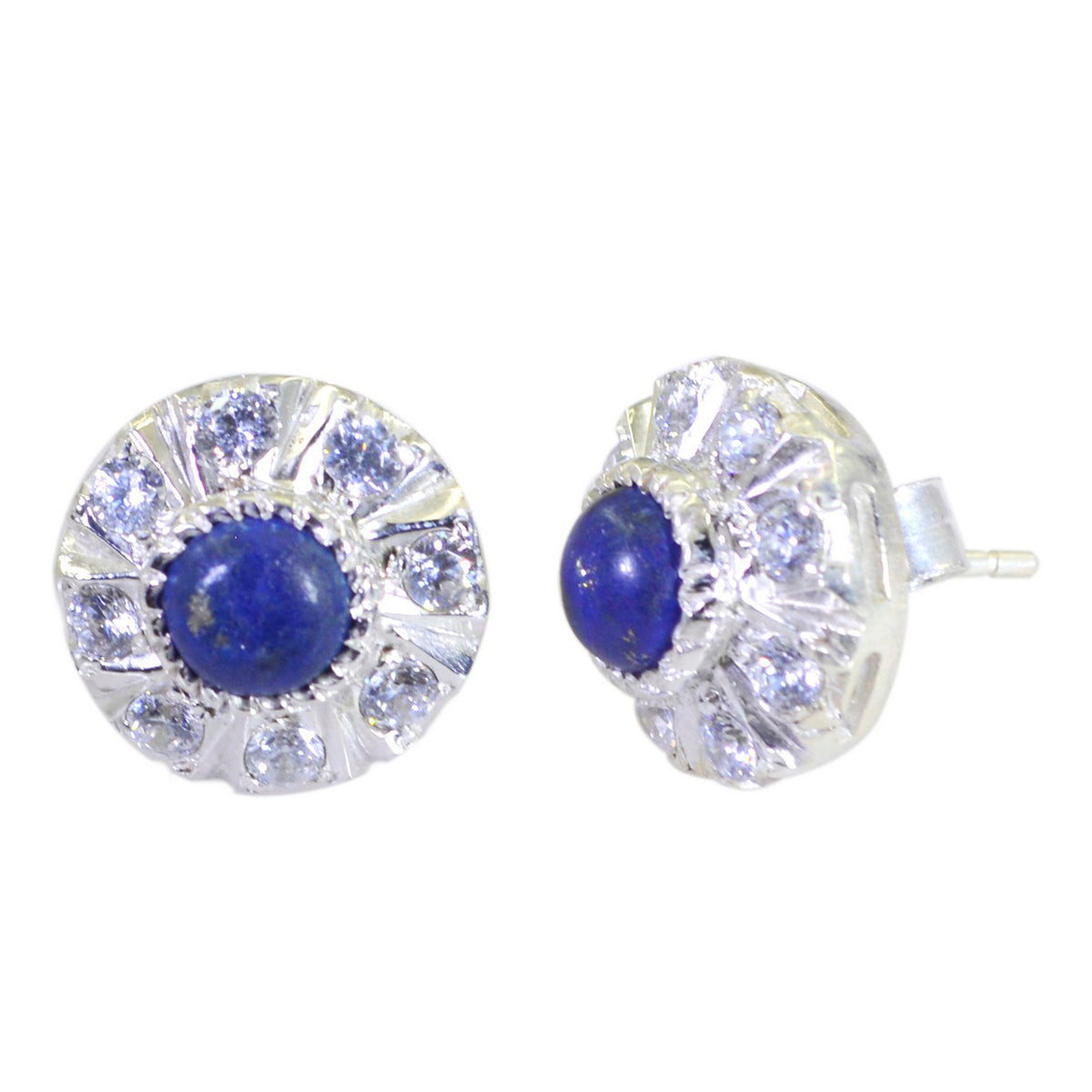 Lapis-Lazuli-Mexican-Carla-multiple-Stud-Blue-92.5-Silver-Earring Immagine principale del prodotto